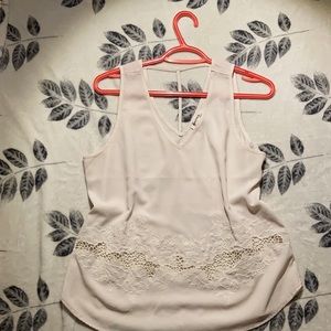 Monteau Airy Tank with Rose Detailing